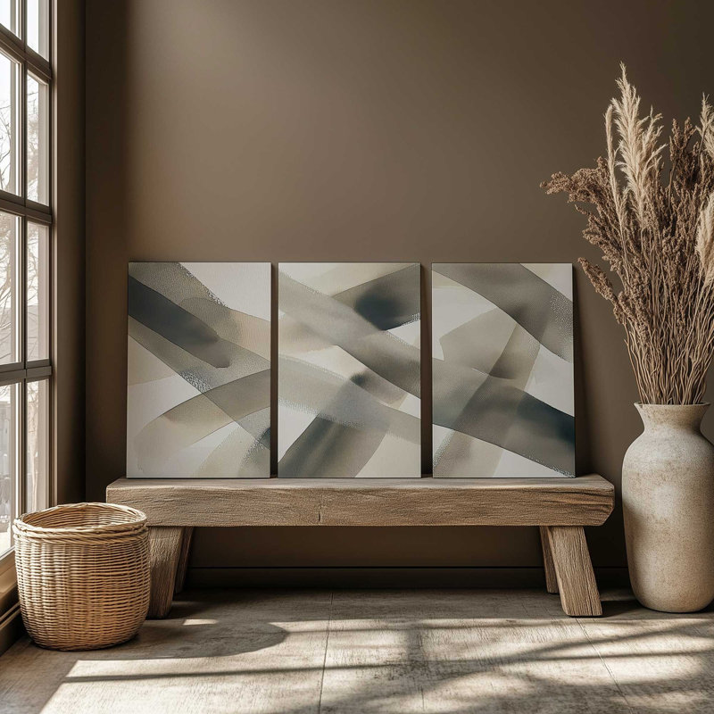 Ensemble de 3 impressions Shadows in Motion, 48 po x 32 po, Toile tendue