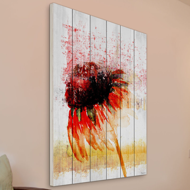 Rustic Floral " Flower 4 " by Parvez Taj, 24" H x 16" W x 1.5" D