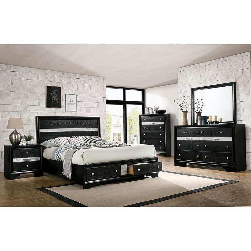 Commode contemporaine 1Pc, Noir