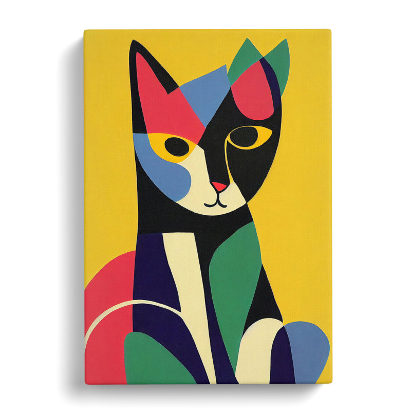XC1022-1313X Cat In Abstract No.2 - Wrapped Canvas Print, 76cm H x 50cm W x 3cm D