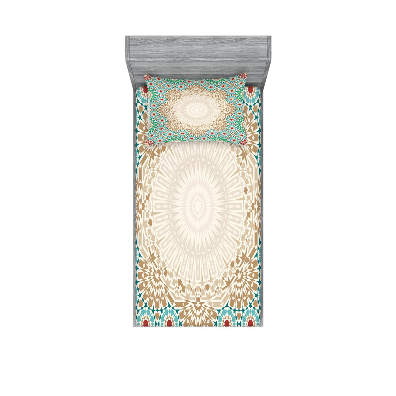 Multicolore drap-housse et coussin décoratif Ambesonne Boho, Twin XL Sheet Set + 5 Additional pieces