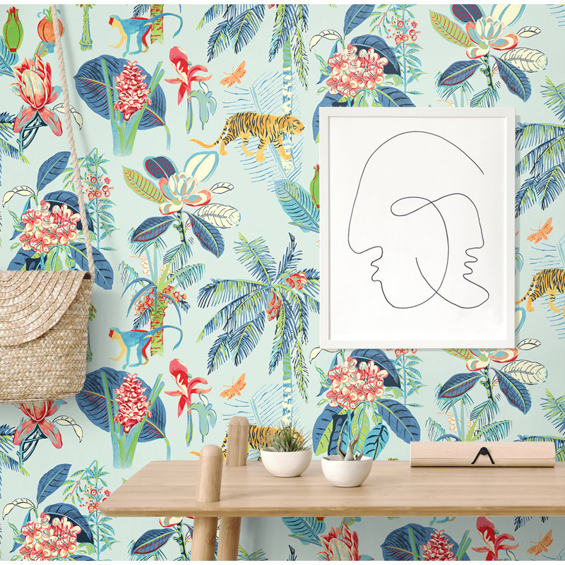 Tommy Bahama Heavenly Kindgom Aegean Peel & Stick Wallpaper, Aegean