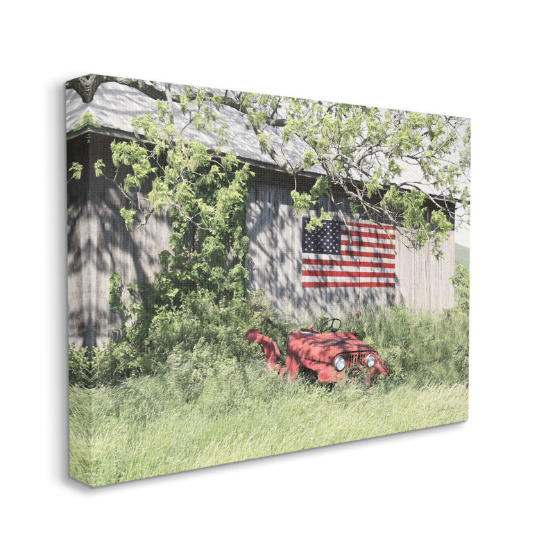 «Americana Lush Country Greenery Floater», art mural par Lori Deiter, H 16 po x l 20 po x P 1,5 po, Toile tendue
