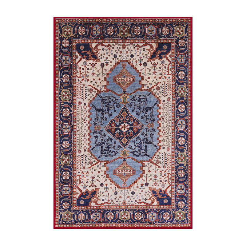 Tapis oriental bleu / beige, Rectangle 6 pi x 9 pi