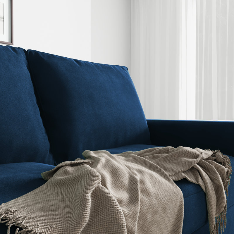Markham Square Arm Sofa Loveseat, Blue Velvet, 33" H x 70" W x 32" D
