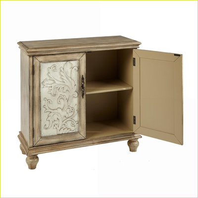 Cabinets,  Driscoll 2-Door Farmhouse Accent Chest, Cream &amp; Natural Finish, 36Wx14Dx34H | Living Room | Wood