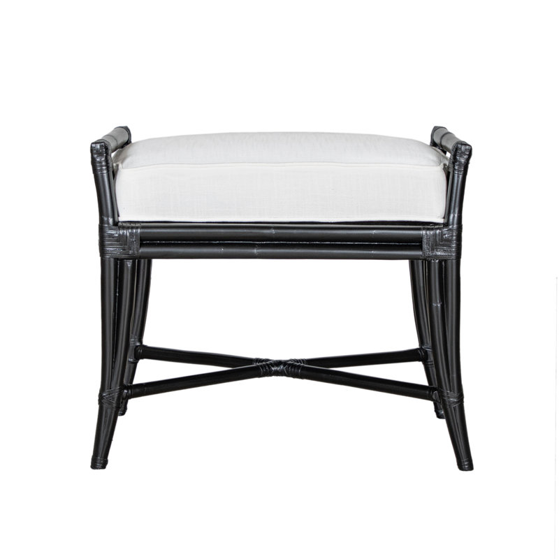 Malacca Upholstered Bench, Black