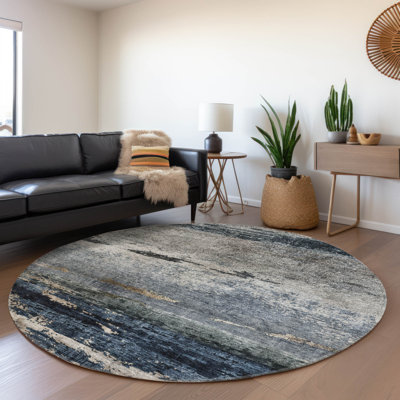 Tapis bleu marine intérieur / extérieur lavable à la machine Cicel ACN1195