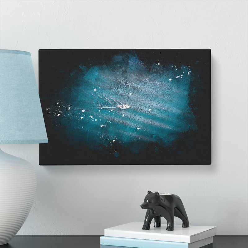 Boat In The Open Sea - Wrapped Canvas Print, 40cm H x 60cm W x 3cm D