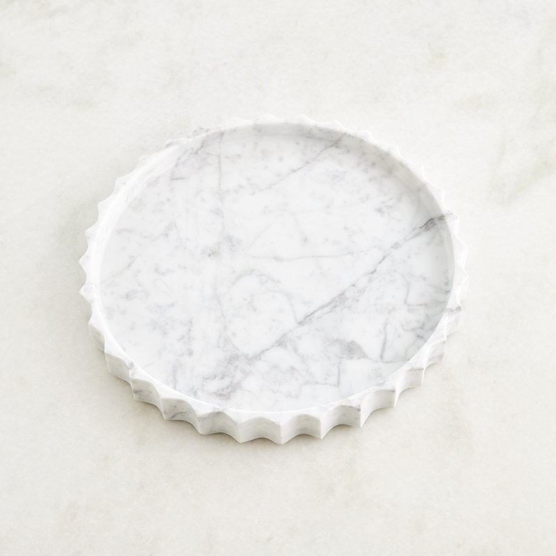 Marble Decorative Tray, 12"Wx12"Dx1.25"H