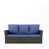 Coussin bleu / cadre gris est en rupture de stock