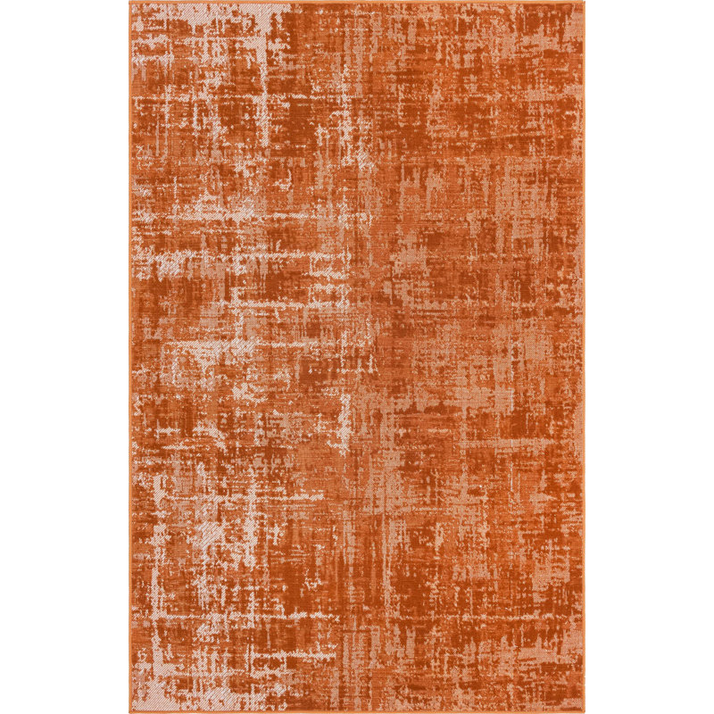 Tapis décoratif, Rectangle 5 pi 3 po x 8 pi, Orange