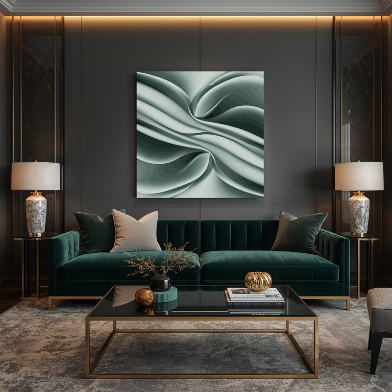 «Gradient Abstract 18 Green», art mural sur toile, H 12 po x l 12 po