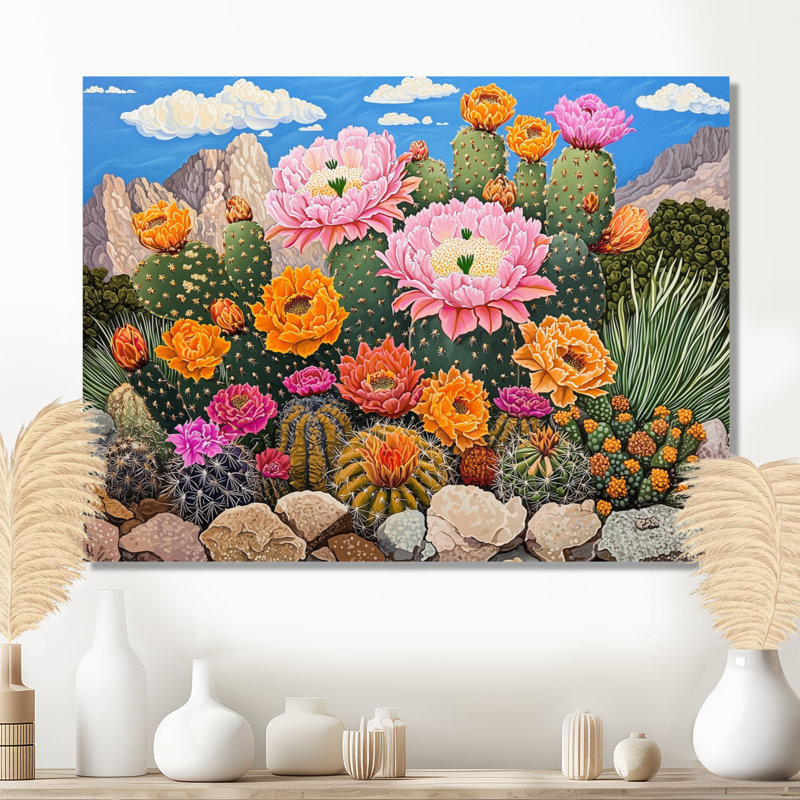 Cactus rose, cactus rose à Las Vegas II, H 12 po x l 20 po x P 0,84 po