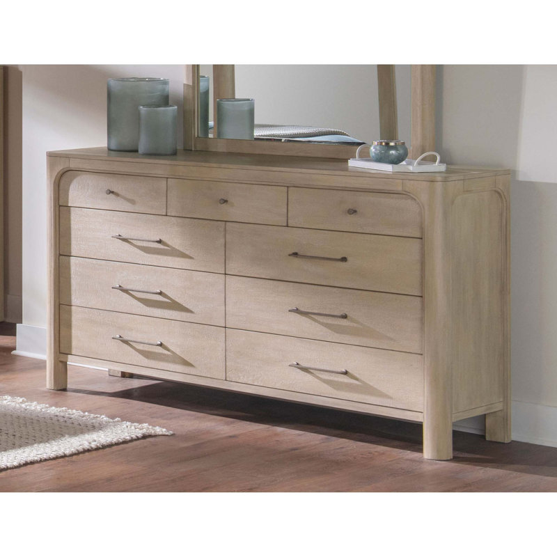 Commode 9 tiroirs Modern Farmhouse avec rangement pour bijoux en feutre