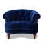 Fauteuil d'appoint capitonné, velours bleu marine-969915527