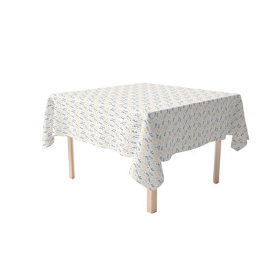 Square Floral Cotton Twill Tablecloth