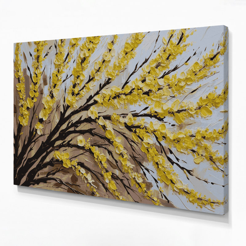 Art mural sur toile Botanical Forsythia, H 11 po x l 14 po