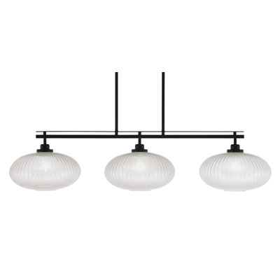 Éclairage d'îlot 3 lumières avec micro-verre nervuré Odyssey