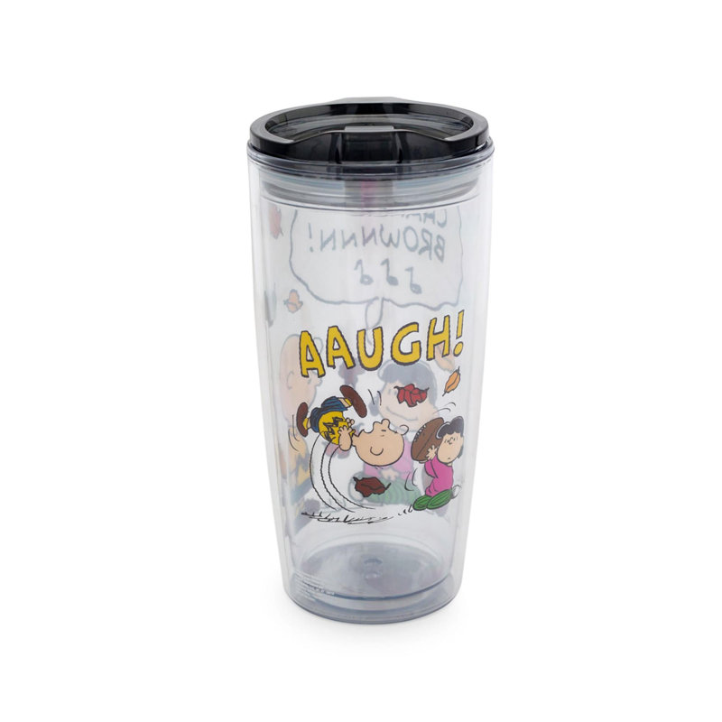 Peanuts Charlie Brown Clear Insulated Travel Tumbler with Lid