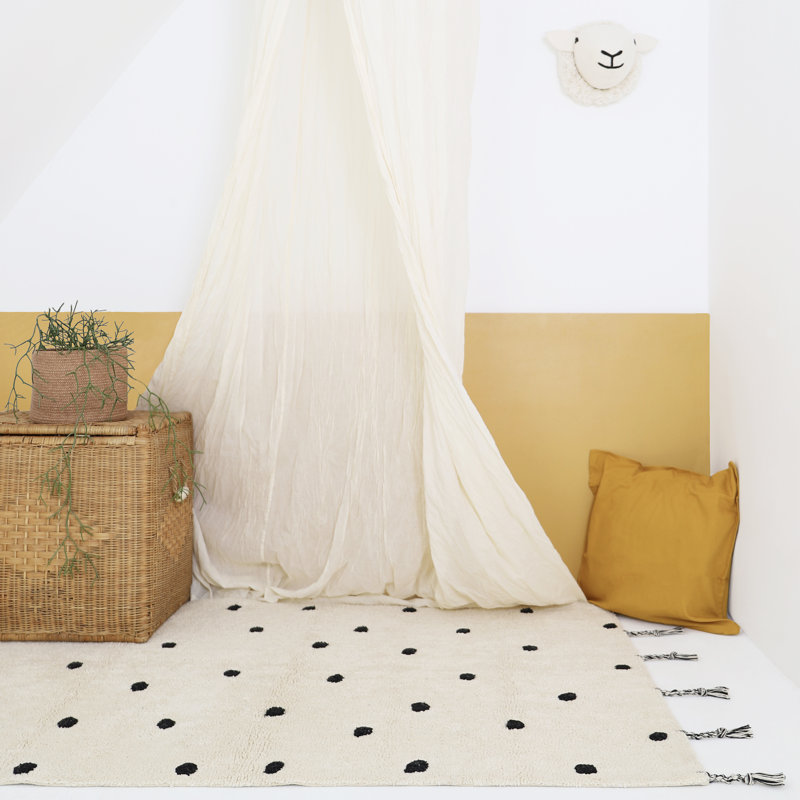 Clukey Hand Tufted Cotton Beige/Black Rug