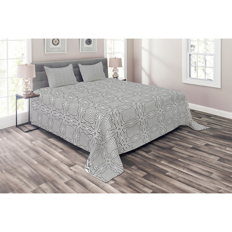 Modern & Contemporary Polyester Geometric Shapes Coverlet, King Bedspread + 2 Shams