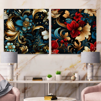 Marsden - Ensemble de 2 peintures murales abstraites en acrylique