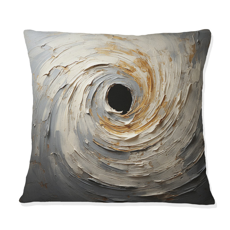 Coussin décoratif gris et doré Mystical Spirals - Abstract Spirals