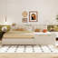 Grand lit plateforme tapissier avec lit simple TG-101947414