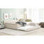 Grand lit avec lit gigogne simple beige et cadre décoratif pour chambre à coucher-972979542
