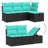 Latitude Run® 10 Piece Patio Sofa Set With Cushions Black Poly Rattan-1589593375