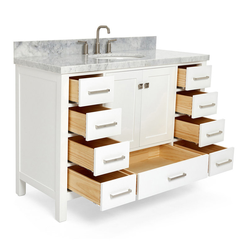 Ensemble de meuble-lavabo simple 48 po Cambridge, Blanc