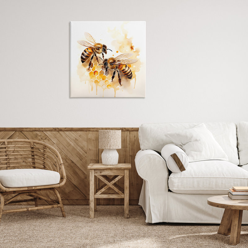 Art mural sur toile, "Bee parler" par Petal Prints Design, H 30 po x l 30 po