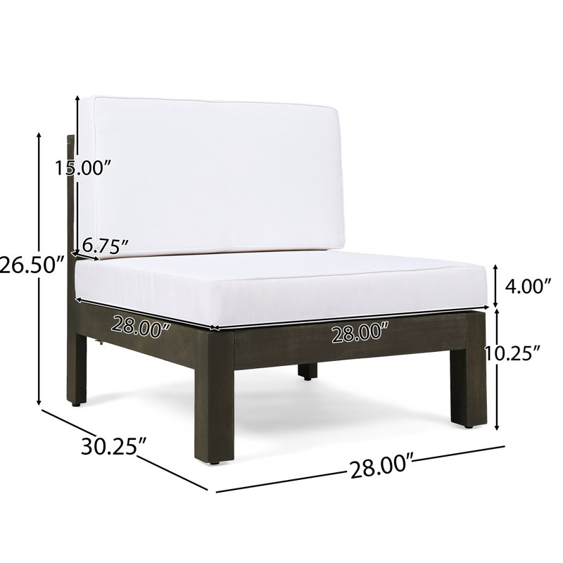 Siège sans accoudoirs en bois blanc de 27,74 po Profondeur x 29,54 po, largeur: 26,28 po, hauteur: 29,79 lb