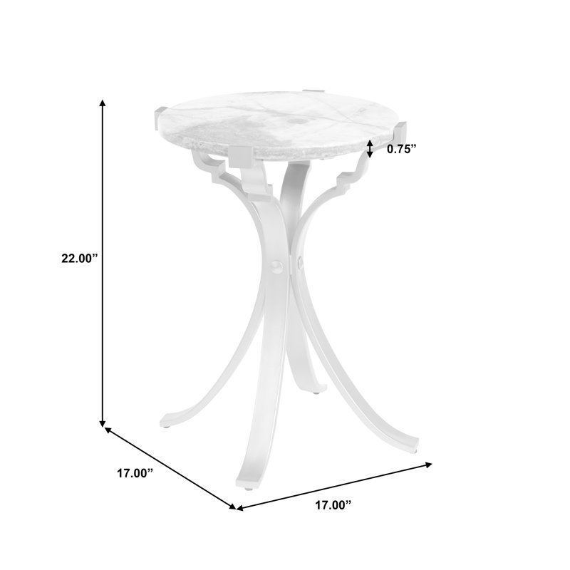 Round Onyx Stone and Gold Metal Accent Table