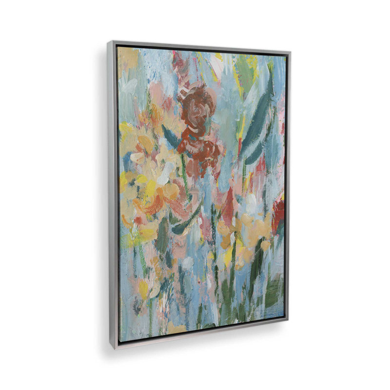 «Impressionist Floral Abstract I» par Ethan Harper, reproduction d'art, 16"H x 12" W, Argent argent