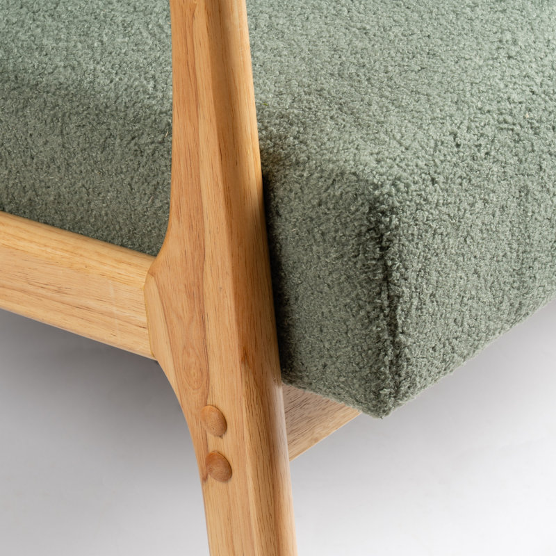 Boucle Accent Chair (Curved Arms), Green