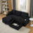 Aura Corduroy Convertible Sofa With Pull-Out Chaise, Integrated Coaster & Easy Assembly-391787982