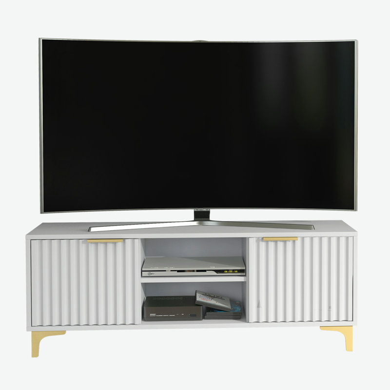  MEX 120cm TV Stand & Sideboard with Gold Legs and Storage Cabinets