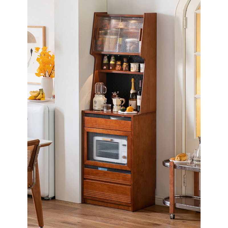 Buffet multifonctionnel en bois massif de style japonais