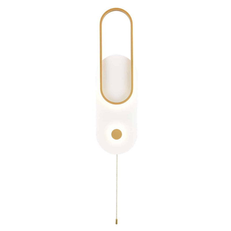 White LED Wall Sconce with Pull Chain Switch