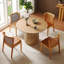 47.24 Inch Oak Tone Round Wood Kitchen Dining Table, Household Leisure Coffee Table