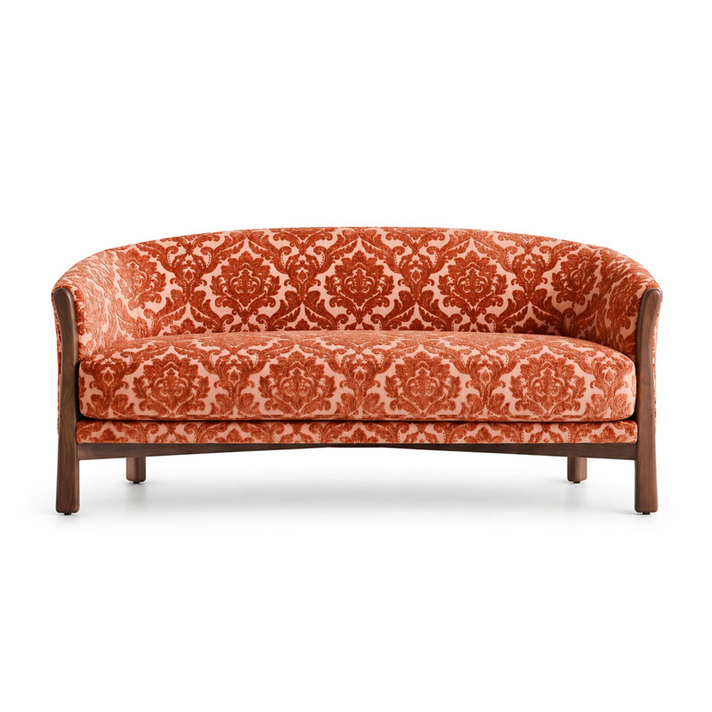 Damask Two Tone Velvet | Neiman Fabric, Rust