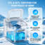 Machine à glaçons de comptoir Northair avec lumière d'ambiance bleue, 12 kg de glace par jour, 9 glaçons ronds en 6 minutes, machine à glaçons compacte et portable avec poignée, réservoir d'eau de 1,3 L et 2 tailles de glaçons, blanche