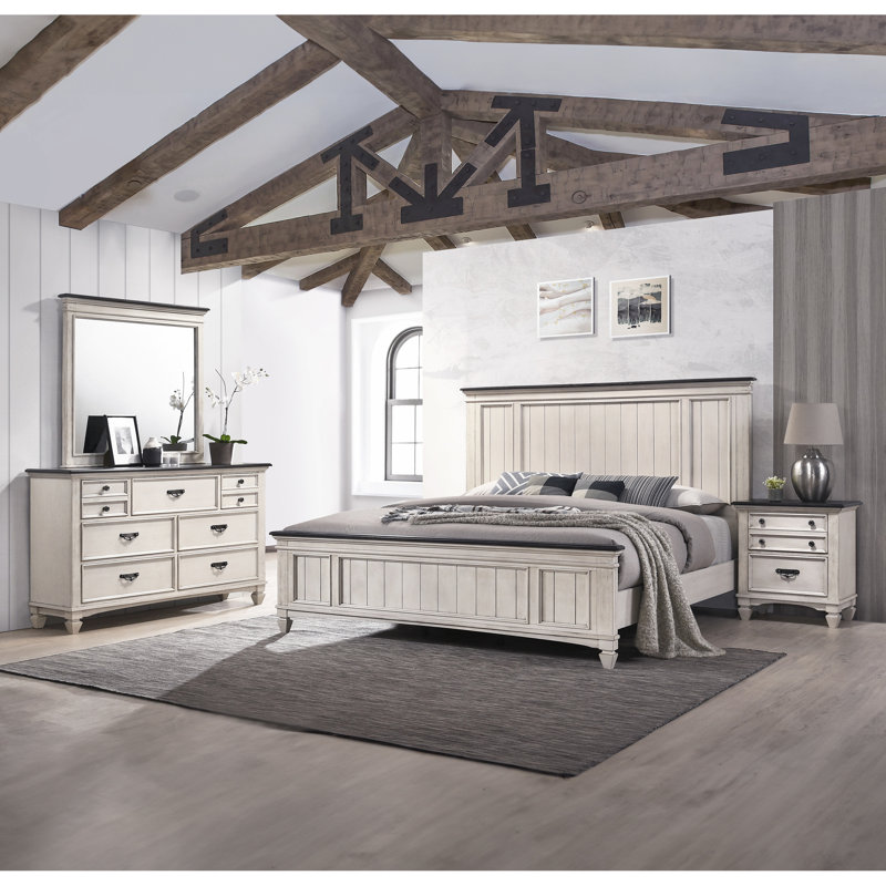Lit à baldaquin en bois massif de style contemporain