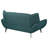 Teal Blue Flared Arm Loveseat