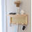 Rattan Key Holder With 4 Key Hooks,Wall Mounted Decorative Floating Shelf For Entryway,Nursery,Mudroom, Hallway, Office