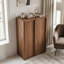 Armoire de rangement moderne à portes coulissantes de 80 cm de large avec étagères réglables et rangement dissimulé