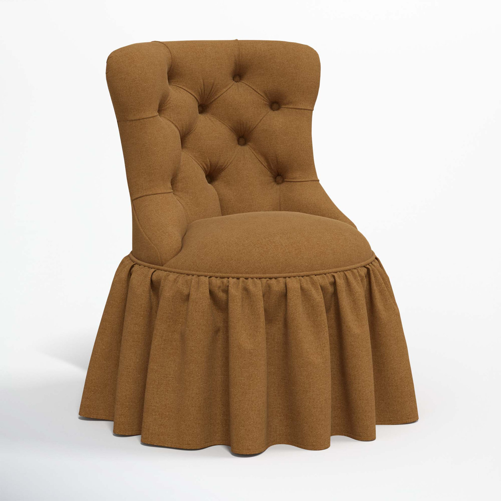 Minnie Side Chair, Textured Amber Linen