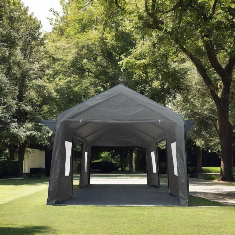 Party Tent Heavy Duty Outdoor Portable Garage Ventilated Canopy Carports Car Shelter, Grey